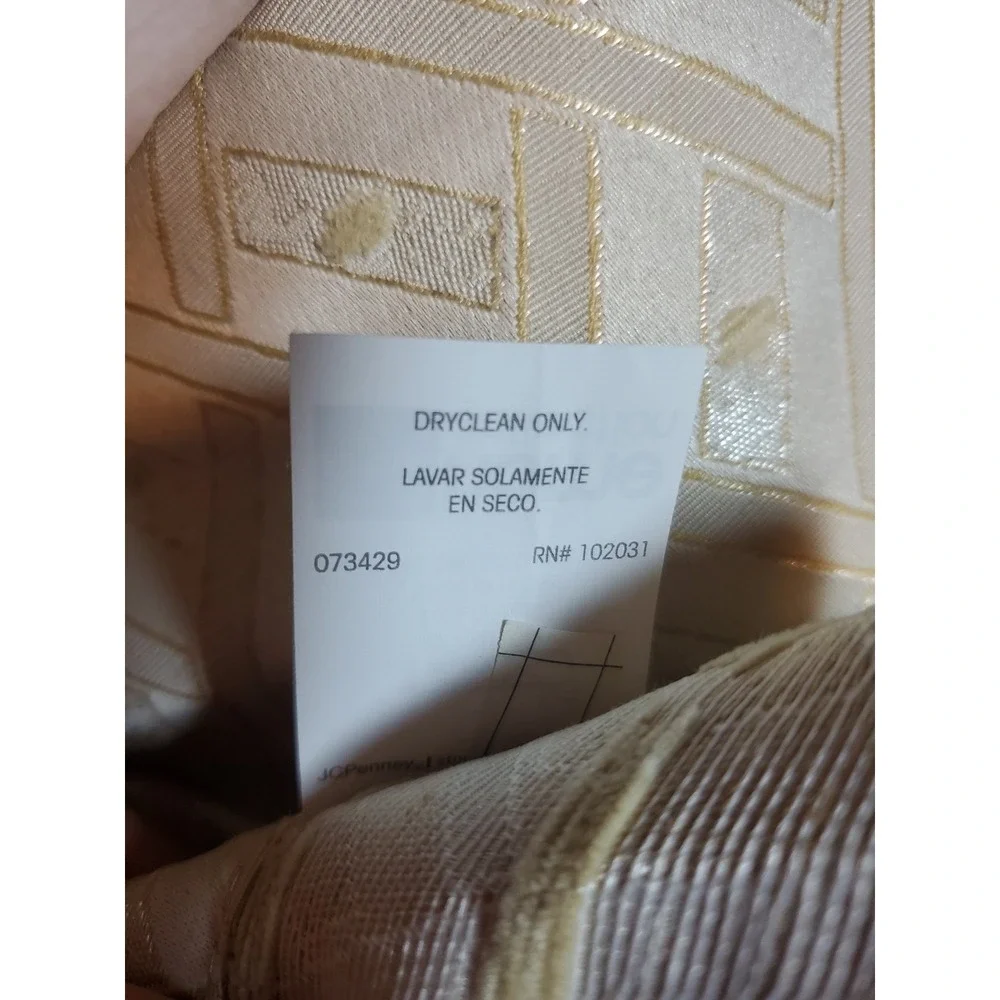 Vtg PC Penney Collection Beige Westbury Lattice Curtains 2 Panels‎ 54x84